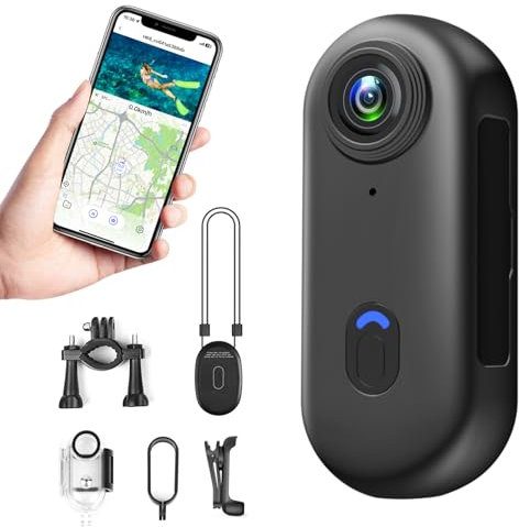 CYI Cámara Deportiva 4K WiFi con Carcasa 360°, Action CAM Impermeable 30M, Cámara para Moto y Ciclismo con Gran Angular 120°, Fuerte Magnético, 150 Min Autonomía, para Buceo/Moto/Deportes Extremos