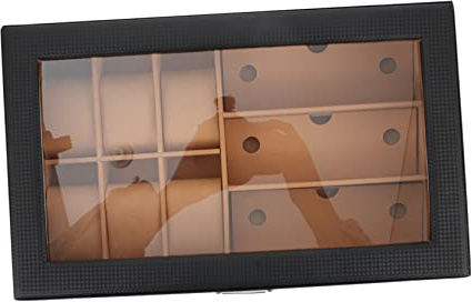 BESPORTBLE Scatola per Orologi e Occhiali Organizer Design Unico Scatola Porta Orologi Uomo Donna Riporre Esporre Coperchio Protezione Uso Domestico Lavorativo