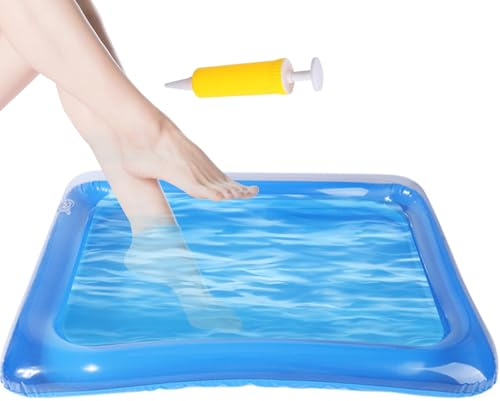 Aufblasbarer Fußbad, 60 cm (23,6 Zoll), aufblasbar, leicht, aufblasbar, mit Pumpe für Pool