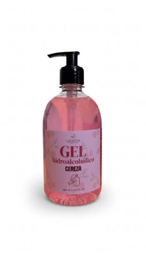 Gel Hidroalcohólico Lavanya Aroma Cereza 500 ml con Dosificador – Gel Antibacterial Manos, Rápida Absorción, No Pegajoso