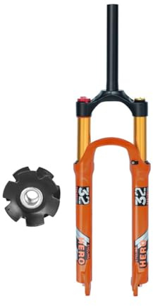 LHHL VTT Fourches Pneumatiques 26 27,5/ 29 Pouces Fourche Suspension Bicyclette Alliage Magnésium Bicyclette Frein À Disque QR 9mm Voyage 120mm 1-1/8 Tube Droit pour VTT/XC(27.5inch)