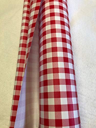 generique creadetex.com Nappe Vinyle Carreaux Vichy Rouge Toile ciree Impermeable au Metre Largeur 140 cm