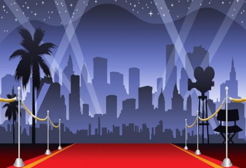 aofoto Stage Red Carpet Hintergrund TV Studio Raum Fotografie Hintergrund VIP Event Show Banner Party Dekoration newsman Kid Erwachsene Artistic Hochformat Fotoshooting Requisiten Tapete SRTA6 10x7ft