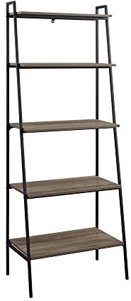 WE Furniture 72 Metal and Wood Ladder Shelving Unit - Grey Wash