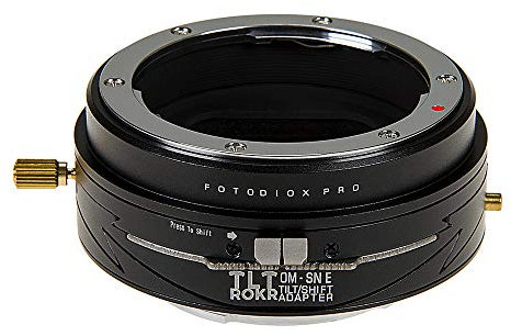 Fotodiox Pro TLT ROKR Tilt/Shift Lens Mount Adapter Compatible with Olympus OM 35mm Film Lenses to Sony E-Mount Cameras
