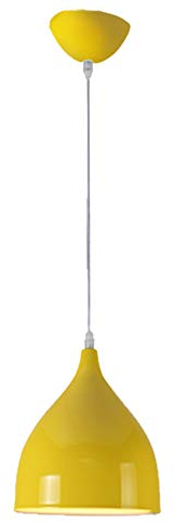 Mengjay Design Industrielle Vintage LED Pendelleuchte Hängeleuchte Φ 17cm für E27 Leuchtmittel, Farbe wählbar, für Wohnzimmer Esszimmer Restaurant Keller Untergeschoss usw (Gelb)