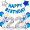 Luftballon 22. Geburtstag mann blau deko Folienballon 22 jahre Geburtstags deko mann männer blau set happy Birthday 22th Geburtstagsdeko 22 mann Ballon 22 jahre Geburtstag mann Dekoration set(22)