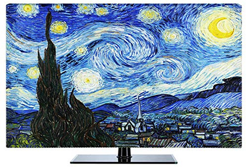 NAKAN Housse de Télévision Anti-poussière 22-80 Pouces en Tissu Polyester Protecteur D'écran Lisse d'impression d'art pour La Télévision Plasma LED LCD(Color:Bleu,Size:24in)