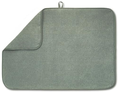 Bellemain Tapis de vaisselle XXL 61 x 43 cm (le plus grand tapis), en microfibre, super absorbant (vert)