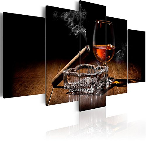 B&D XXL - Akustikbild 225x112 cm Bilder mit Akustikschaumstoff Hochleistungsschallabsorber Schallschutz Leinwandbild XXL 5 tlg Wandbild i-B-0014-b-n