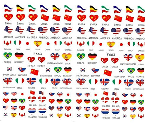 DIY Nail Art Autocollants, Modèle De Drapeau National Auto-adhésif Ongles Décoration De L' Transferts D' Citoyens pour Femmes Design De Manucure