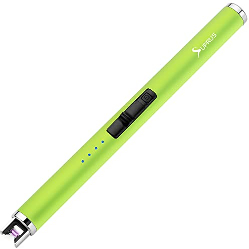 SUPRUS Lichtbogen Feuerzeug Elektronisch Feuerzeug Stabfeuerzeug Triple-SICHERHEITS USB Aufladbares Plasma (gelb)