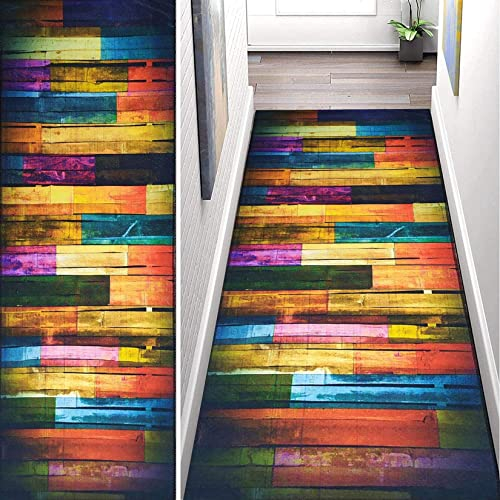 GUOYUYU Läufer Teppich 60x180cm Polyester Waschbar und Dauerhaft Anpassbar Küchenfußmatten Vor Dem für Schlafzimmer Wohnzimmer Fußmatten, H