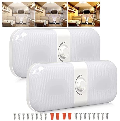 Intckwan 12v Led Lampen Wohnmobil, Dimmbar Dach Lichter, Wohnmobilbeleuchtung, Weiß Gelbes Und Warmes Licht, Led Auto Innenbeleuchtung, Für DC 12-24v Auto LKW Wohnwagen Wohnmobil Camping(2 Stück)