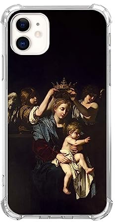 Cozmaison Krone und Kind Engel Hülle Kompatibel mit iPhone 11, Renaissance Kunst Malerei Hülle für iPhone 11, Trendy TPU Bumper Phone Case Cover