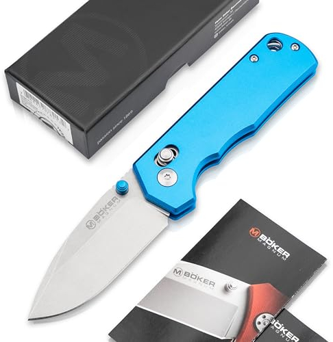 BÖKER MAGNUM® Rockstub Blue Elox - Klappmesser mit Alu-Griff blau - leichtes Universalmesser mit Crossbar Lock - Taschenmesser mit Aluminium-Griff & Daumenpin - Axis Lock Messer mit Droppoint Klinge