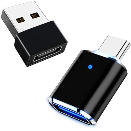 BORLTER CLAMP Adaptador USB C a USB 2-Pack, Enchufe USB 3.0 a Tipo C Adaptador hembra, Adaptador USB C a USB OTG compatible con MacBook Pro 2019/2018/2017, PC, Laptop