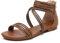 Orthoback OrthoSandal Gladiator Retro Sandalen Damen Flach Reißverschluss Hinten Leichte Bequeme Sommerschuhe (37,Braun)