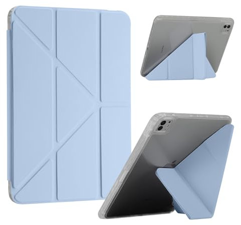 Custodia Cover per iPad Pro 11 Pollici M4 (2024, 5a Generazione) con Portamatite, Supporto Regolabile per Verticale/Orizzontale, Auto Svegliati/Sonno, Supporta la Apple Pencil PRO/USB-C, Azzurro