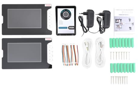 Cozyel Basic Videocitofono a 4 fili bus, 7 monitor, campanello video con fotocamera, con visione notturna, citofono con apriporta e campanello, 1 casa di famiglia, Plug & Play, App per smartphone