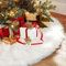 Quanen Electronic Jupe de Sapin de Noël, en Fausse Fourrure - Grand Tapis de Base Rond en Peluche Blanche pour Votre Sapin de Noël - s'adapte à Toutes Les Tailles de Sapin (Blanc, 122 cm)