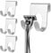 JJUNW 4 Stück Rasierer Halterung Dusche, Rasierhalter Dusche Ohne Bohren, Wasserdicht Selbstklebende Badezimmer Haken für Badezimmer Küche Organizer(Silber)
