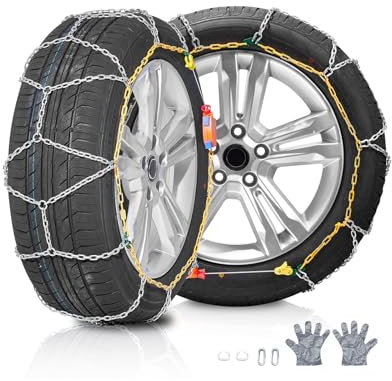 VEVOR Schneeketten 2 Stk. Notfall-Traktionsketten Mangan-legierter Stahl 610/685mm für Autos Pickups SUVs Lkws für 205 65 R14; 215 60 R14; 225 55 R14; 205 60 R15; 225 50 R15; 205 55 R16; 205 50 R16