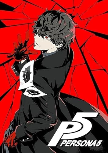 Tritó Design Persona 5 Poster, Videospielkunst, 200 g, Satinpapier, Design Rot und Schwarz (DinA3)