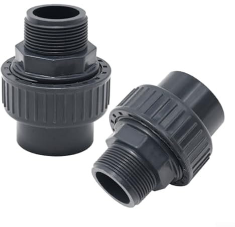 Lot de 2 raccords de pompe de piscine en PVC avec filetage extérieur
