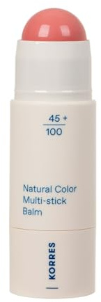 KORRES Natural Color Multistick Balm Petal Pink 12, vegan, 4,5g | frischer, strahlender Glow, für Wangen & Lippen, leicht verblendbar & ideal für unterwegs, mit Pfingstrosenextrakt