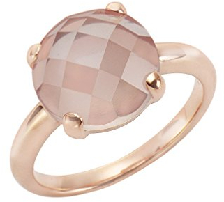 Jamelli Damen Ring 925/- Sterling Silber Glänzend Rosenquarz rot 273271069J-1