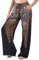 Lofbaz Damen Pfau 1 Kordelzug Harem Boho Hose Schwarz & Gold XL