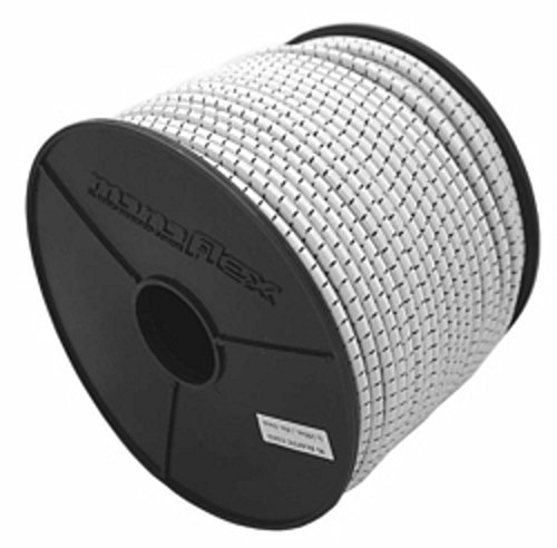 Expanderseil 10mm Gummiseil Gummikordel Expanderseil 10m - 100m für Plane LKW Netze Zelte Abdeckungen (15 m, Weiss mit Schwarz)