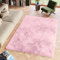 TAPISO Silk Teppich Shaggy rutschfest Puderrosa Einfarbig Antirutsch Hochflor Langflor Modern Schlafzimmer Wohnzimmer Bedvorleger ÖKO-TEX 80 x 150 cm