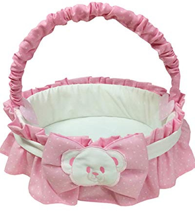 Fiocco Nascita Cesto Nascita Porta prodotti Rosa Fiocco-Orsetto