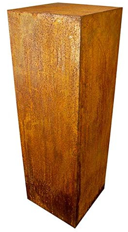 Manufaktur Lichtbogen Rost Säule 100 x 33 x 33 cm quadratisch Edelrost Gartendeko