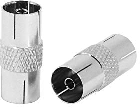 Coupleur coaxial aérien TV PAL RF Femelle vers Femelle - Lot de 2 - pour KY/SkyHD, Virgin,TV, VHS ou lecteurs DVD avec coupleurs. (Lot de 2)