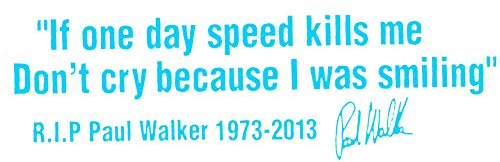 Porfeet Auto Aufkleber, Paul Walker Englisch Satz Reflektierende Karosserie Fenster Aufkleber Aufkleber Dekor Schwarz