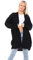 H&F ® New Women Ladies Long Sleeve 2 Side Pocket Chunky Cable Knitted Oversize Baggy Open Boyfriend Cardigan Size-16-18 20-22 24-26(Black 24-26)