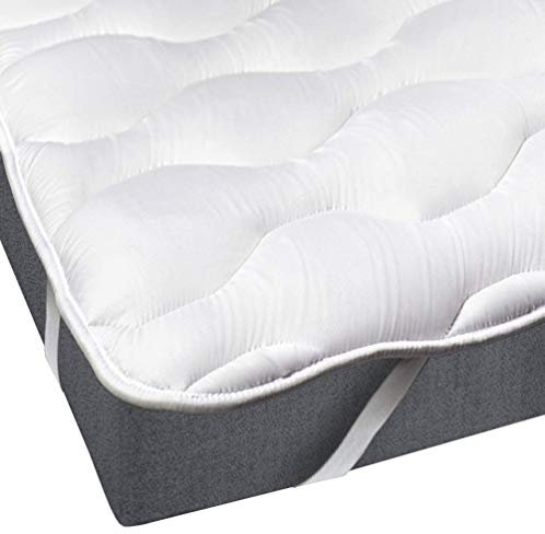 HAPPERS Surmatelas Viscoélastique 150 x 190 et 3,5 cm d'Épaisseur, Fibre Hypoallergénique Toucher Plume
