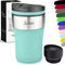 Milu Thermobecher mit Gravur - 210ml - Vatertag Muttertag personalisiert Geschenk mit Namen Ostern Weihnachten für Männer Frauen Mama Papa (Türkis, 210ml (+Gravur)