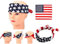 Bamboopack - Lot de 3 turbans avec motif drapeau américain et étoiles et rayures