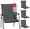 Beautissu 4 er Set Niedriglehner Auflage Gartenstuhl 100x50x6 cm Loft NL - Sitzkissen Niederlehner Rückenkissen niedrig Stuhlkissen Schaumkern Füllung Kissen Graphitgrau