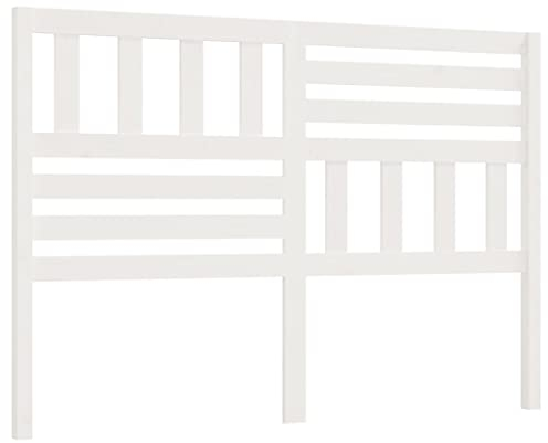 vidaXL Kopfteil Betthaupt Bettkopfteil für Bett Bettgestell Bettrahmen Massivholzbett Holzbett Schlafzimmer Weiß 141x4x100cm Massivholz Kiefer