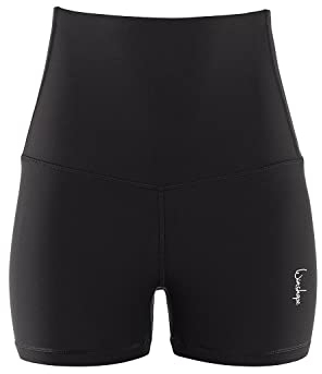WINSHAPE Damen Functional Comfort Hot Pants Hwl512c “high Waist”, Ultra Soft Style, Shorts, Schwarz, XL EU