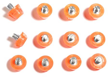 Genérico Tacchetti di Gomma -12 Tacchetti TPU di Ricambio per Scarpe da Calcio (Arancione Fluorescente)