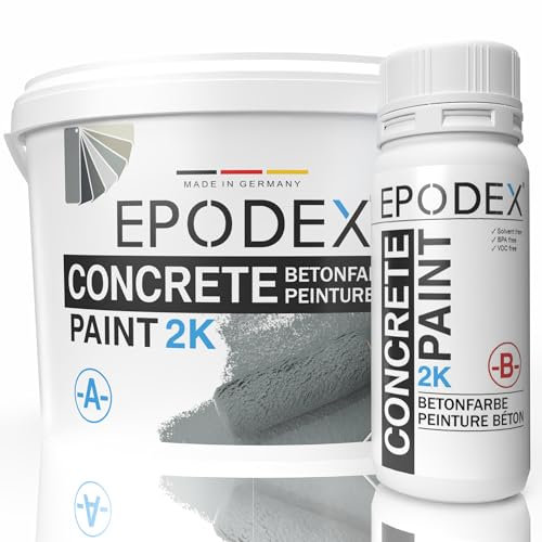 EPODEX VERNICE PER CALCESTRUZZO 2K | Vernice per Pavimenti in Cemento, Pavimenti e Garage | Impermeabile | Cantina, Garage, Officina | Per Interni ed Esterni Coperti | 6kg (23m² per 2 mani)