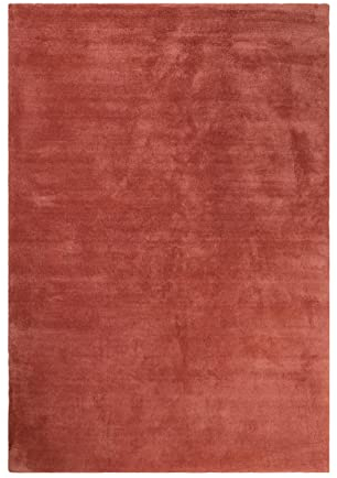 Wecon Home Kuschelig weicher Esprit Hochflor Teppich, bestens geeignet fürs Wohnzimmer, Schlafzimmer und Kinderzimmer LOFT(70 x 140 cm, Ziegel rot)