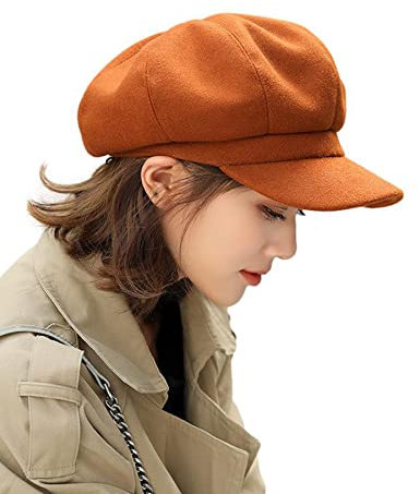 Idopy Damen Retro Peaked Ivy Newsboy Paperboy Baker Boy Beanie Gatsby Cabbie Painter Cap Hüte, braun, Einheitsgröße