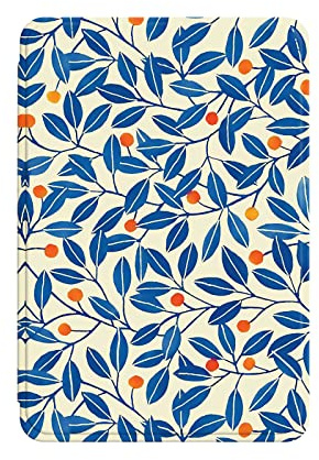 NagpintS Housse de Protection pour Livre électronique, étui pour Kindle Paperwhite 6ème/7ème génération (Version 2012/2013/2015/2017) - Housse avec Feuilles Bleues Veille/réveil